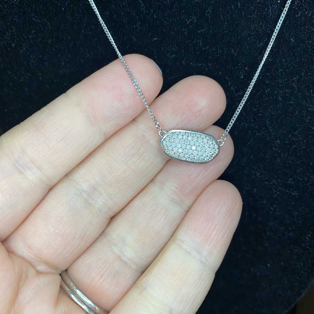 Euc Kendra Scott 14k white gold and diamond Elisa necklace